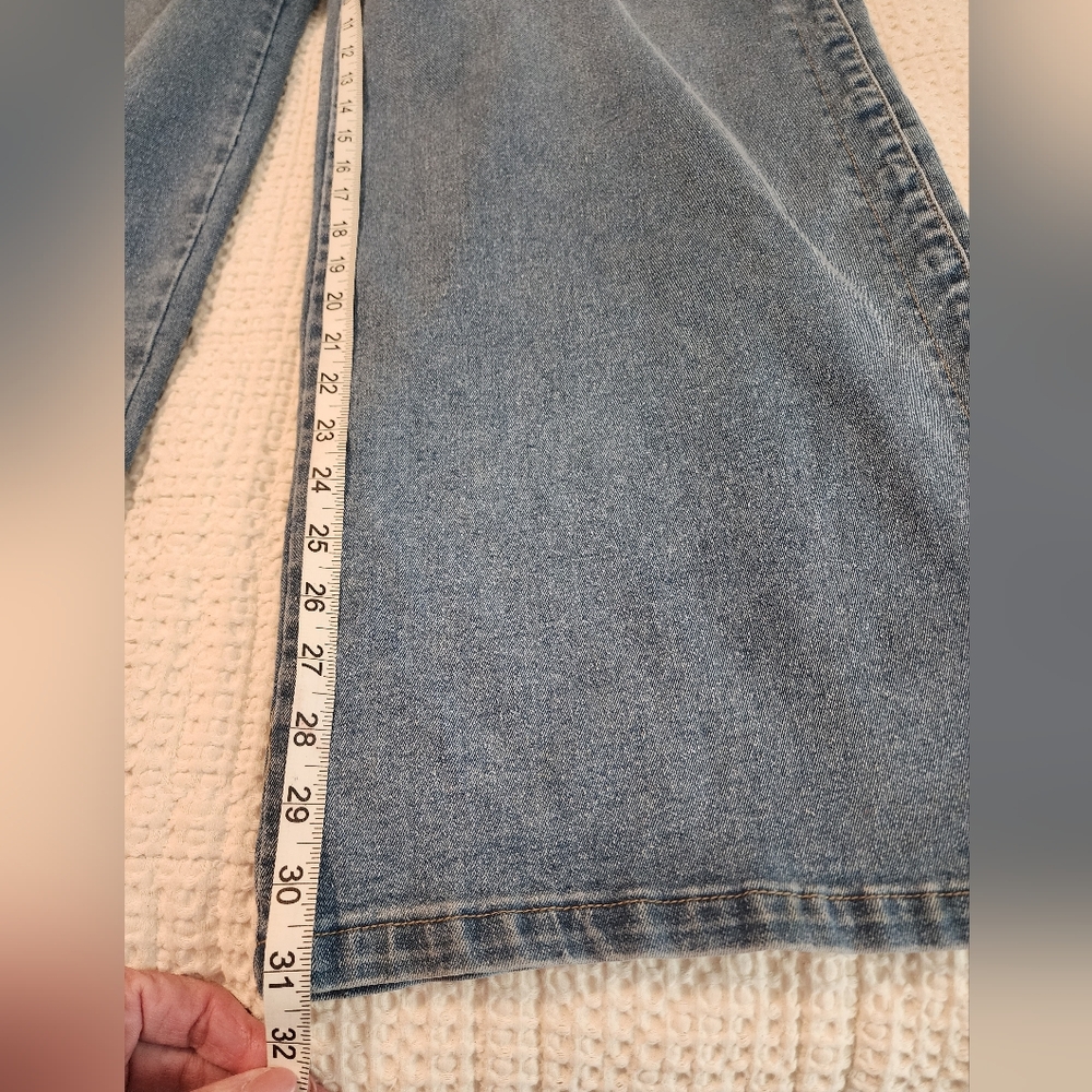 NY&Co Classic Blue Wide-Leg Women Jeans Snapaway Slit Size 18 Boho Grunge NWT - Picture 4 of 11